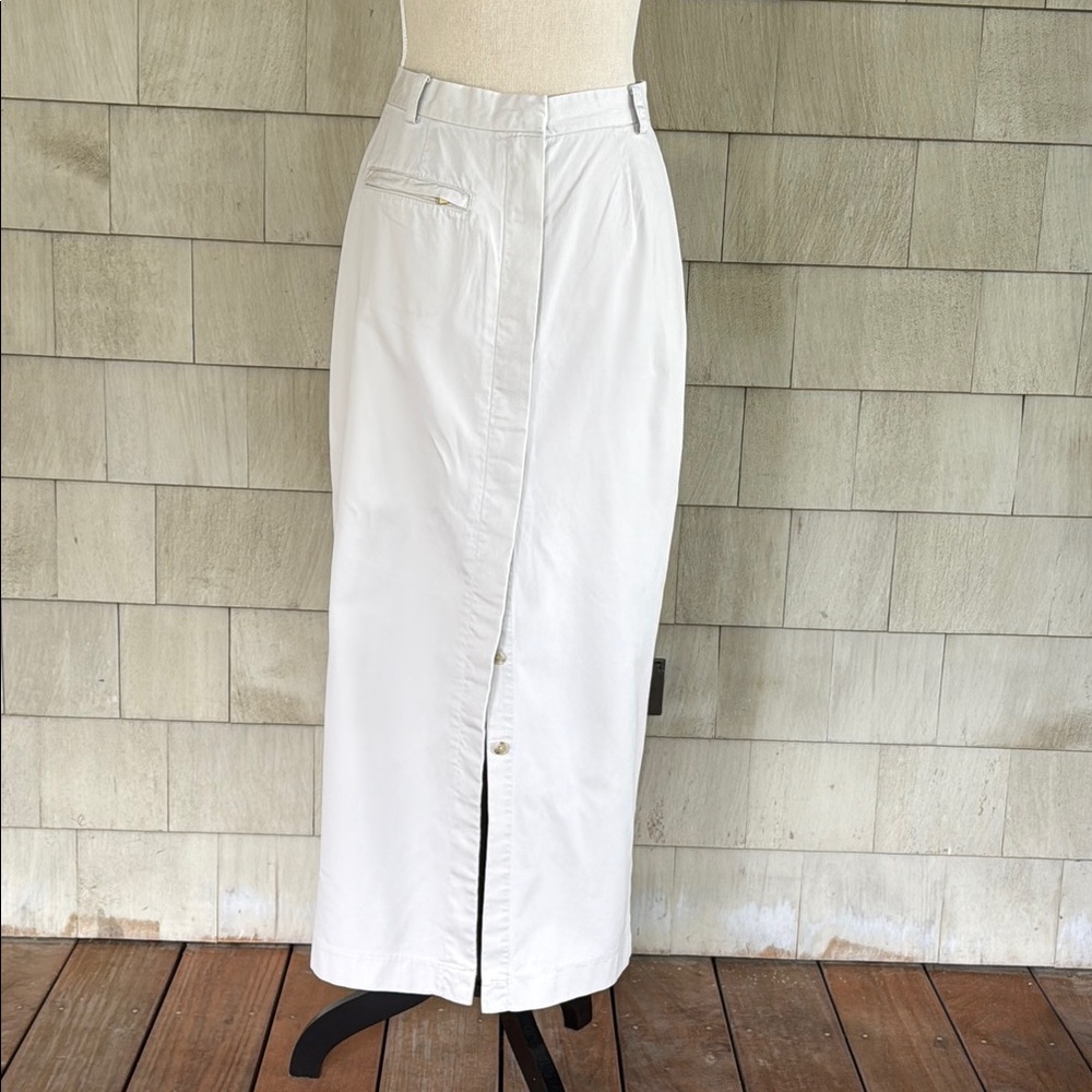 Banana Republic White Wrap Maxi Skirt with Slit